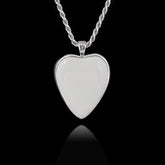 Colgante Conmemorativo con Piedra Cerámica en Forma de Corazón, Plata de Ley 925